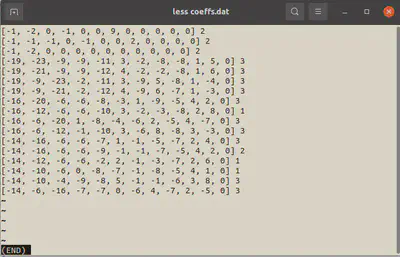 Screenshot of less