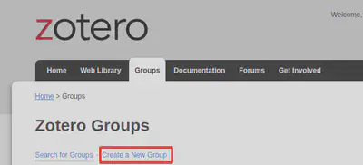 Create a group in Zotero